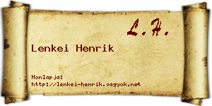 Lenkei Henrik névjegykártya
